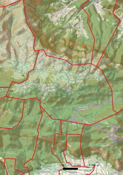 kaart Sierra Aralar spanje