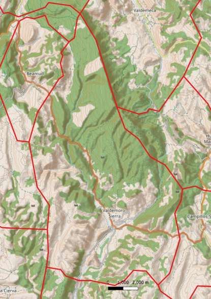 kaart Valdemoro-Sierra spanje