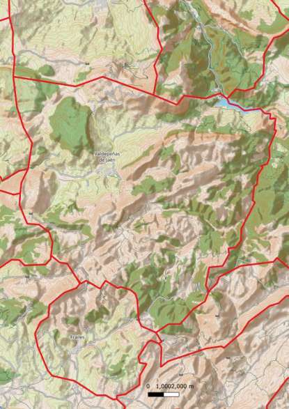 kaart Valdepeñas de Jaén spanje