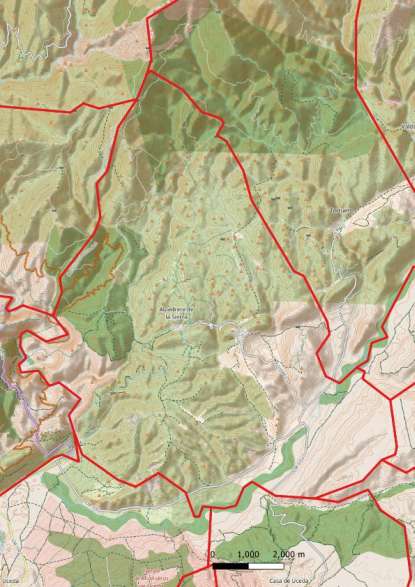 kaart Valdepeñas de la Sierra spanje