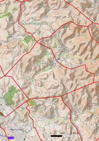 kaart Vall de Almonacid spanje
