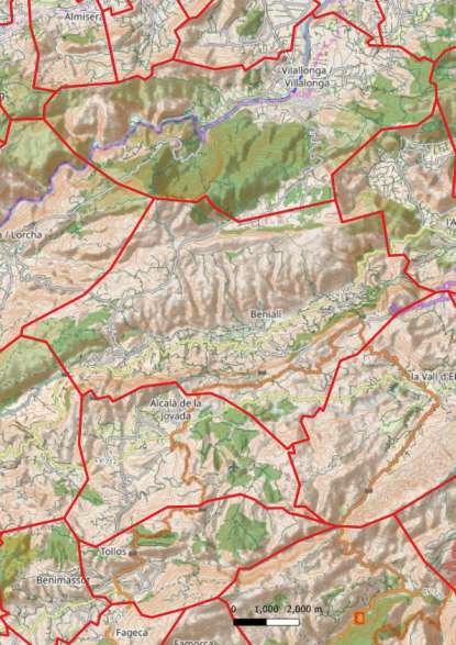 kaart Vall de Gallinera spanje