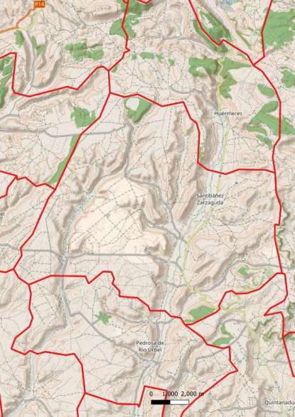 kaart Valle de Santibáñez spanje