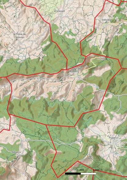 kaart Vilanova de Prades spanje