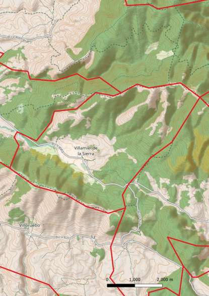 kaart Villamiel de la Sierra spanje