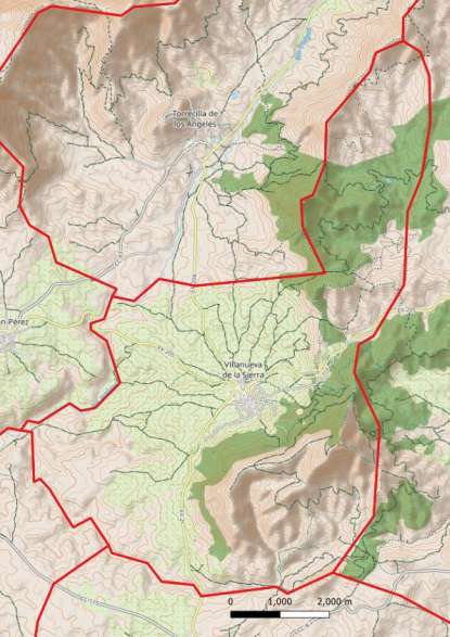 kaart Villanueva de la Sierra spanje