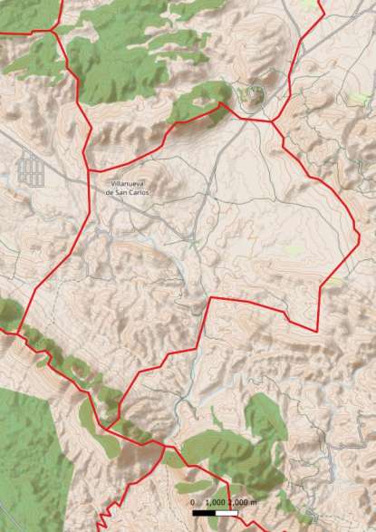 kaart Villanueva de San Carlos spanje