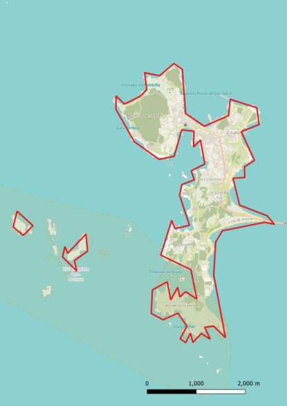 kaart A Illa de Arousa spanje