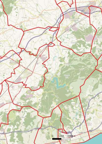 kaart Castellet i la Gornal spanje