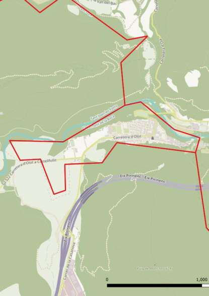 kaart Castellfollit de la Roca spanje