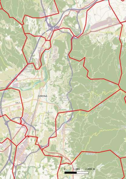 kaart Girona spanje