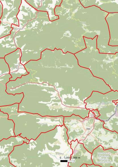 kaart La Vall de Bianya spanje