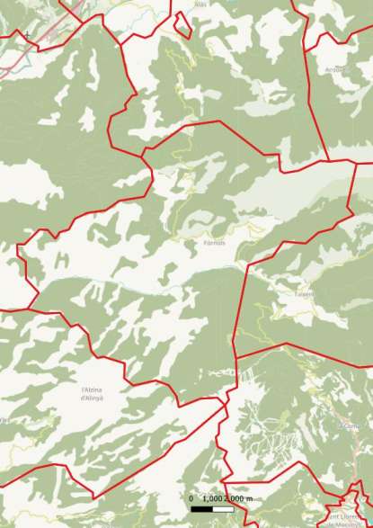 kaart La Vansa i Fórnols spanje
