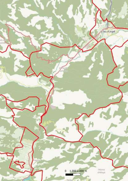 kaart Ribera d'Urgellet spanje