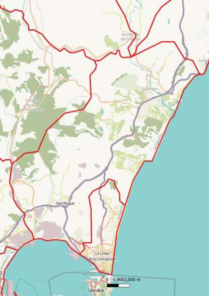 kaart San Roque spanje
