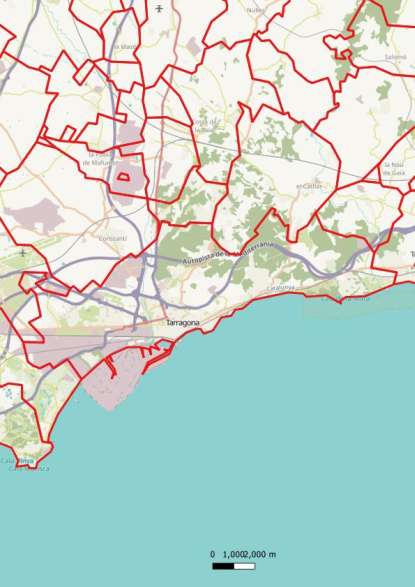 kaart Tarragona spanje