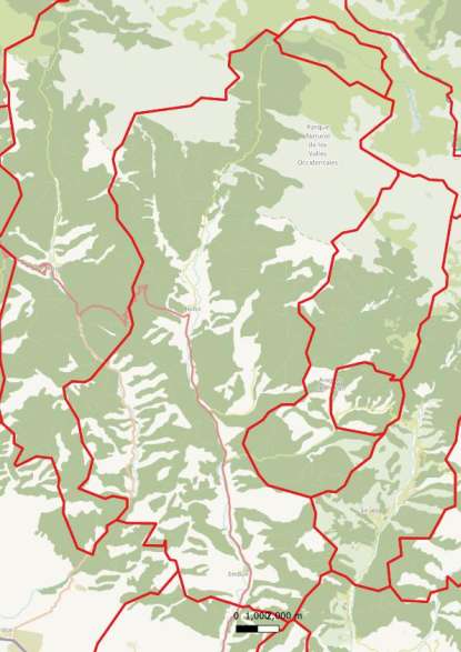 kaart Valle de Hecho spanje