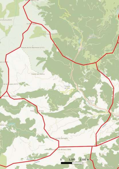 kaart Vilallonga de Ter spanje