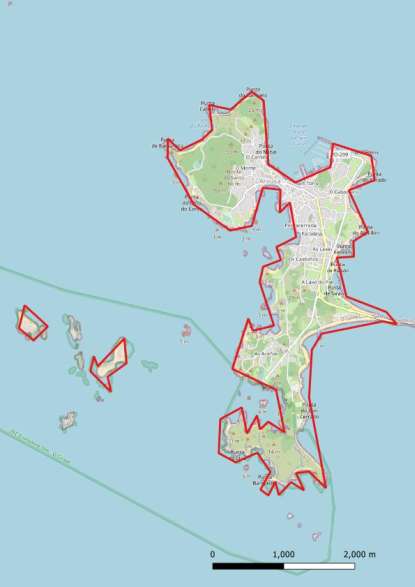 kaart A Illa de Arousa spanje