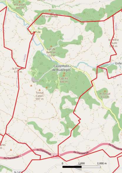 kaart Castellfollit de Riubregós spanje