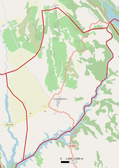 kaart Castilblanco spanje