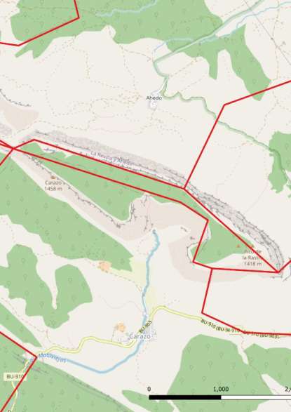 kaart Comunidad de La Revilla y Villanueva de Carazo spanje