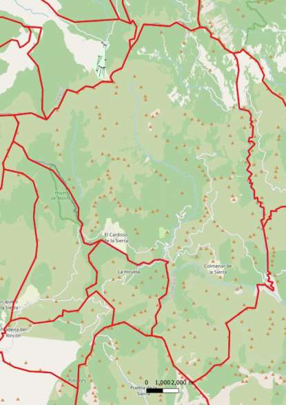 kaart El Cardoso de la Sierra spanje