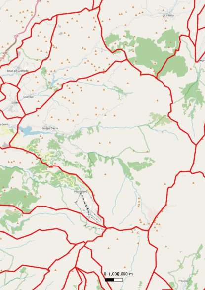kaart Güejar Sierra spanje