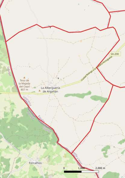 kaart La Alberguería de Argañán spanje