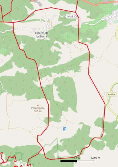 kaart Linares de la Sierra spanje