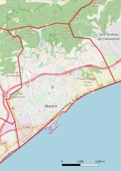 kaart Mataró spanje