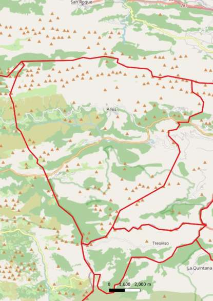 kaart Peñamellera Alta spanje