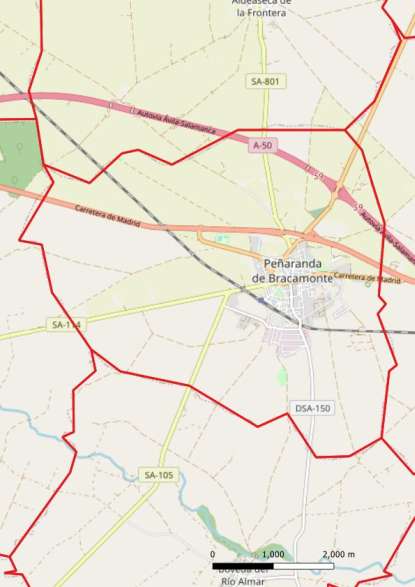 kaart Peñaranda de Bracamonte spanje