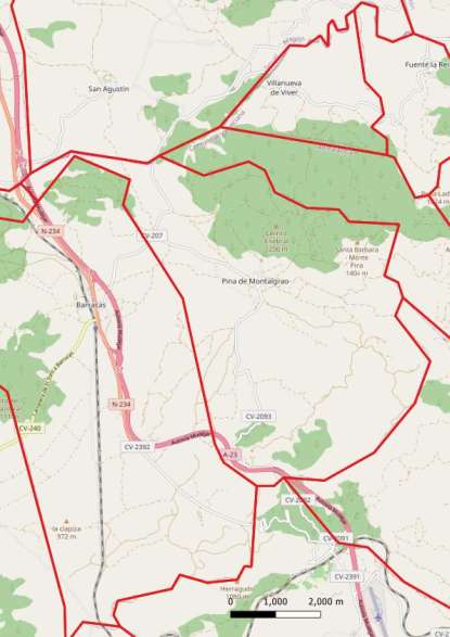 kaart Pina de Montalgrao spanje