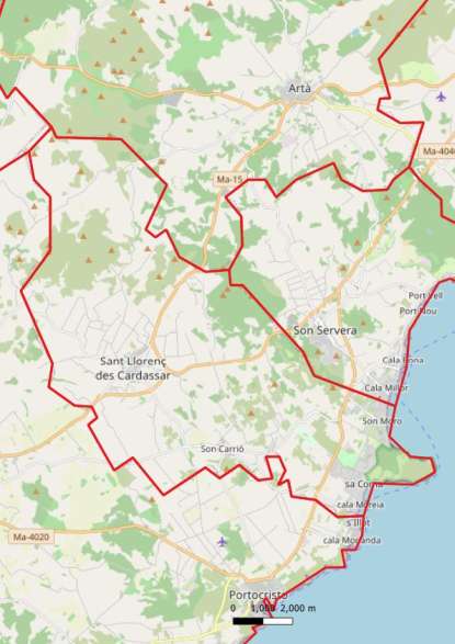 kaart Sant Llorenç des Cardassar spanje
