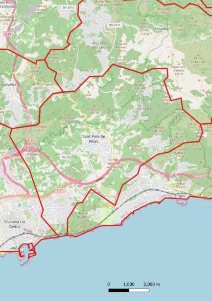 kaart Sant Pere de Ribes spanje