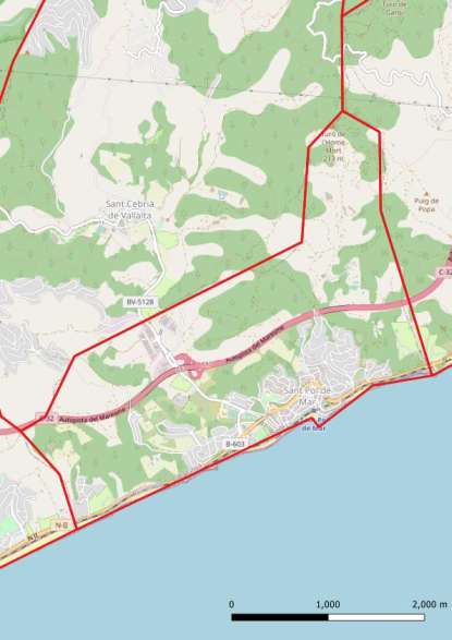 kaart Sant Pol de Mar spanje