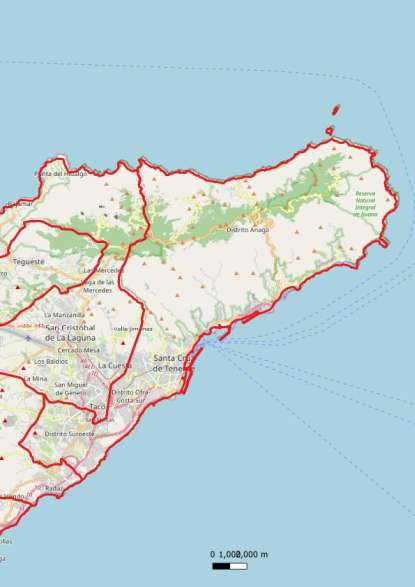 kaart Santa Cruz de Tenerife spanje