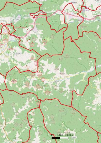kaart Santa Pau spanje