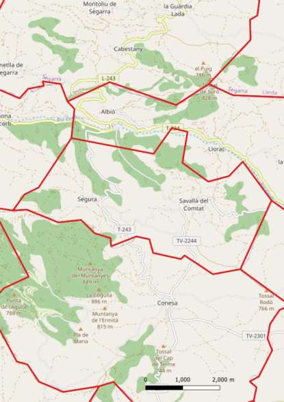 kaart Savallà del Comtat spanje