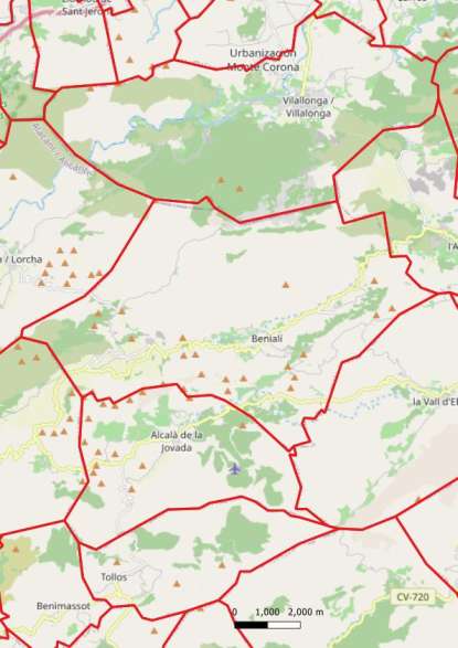 kaart Vall de Gallinera spanje