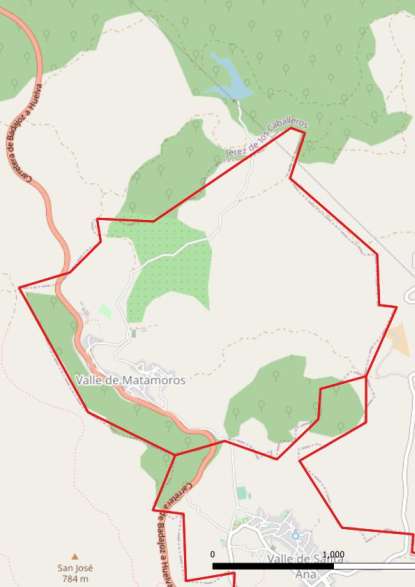 kaart Valle de Matamoros spanje