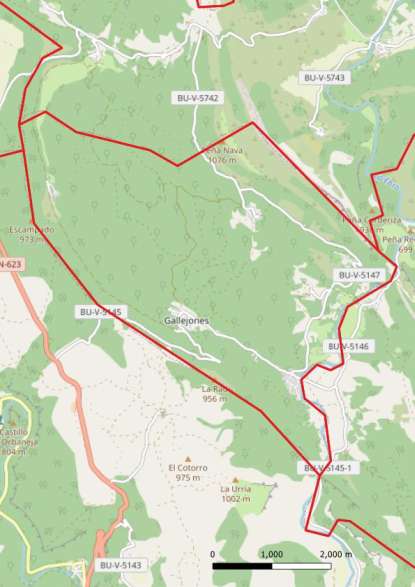 kaart Valle de Zamanzas spanje