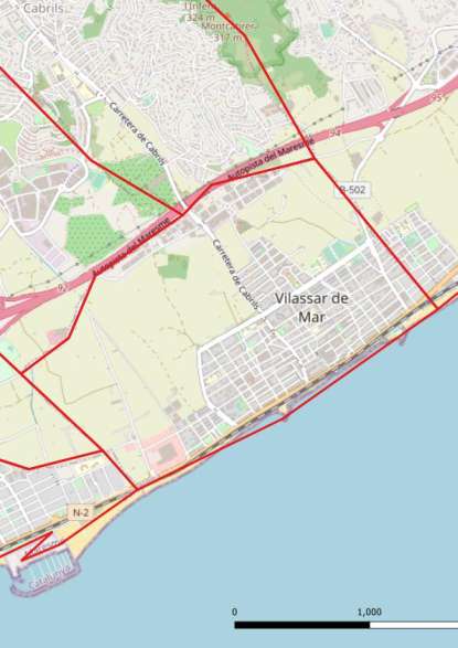 kaart Vilassar de Mar spanje