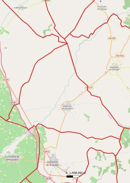 kaart Villanueva de Alcardete spanje