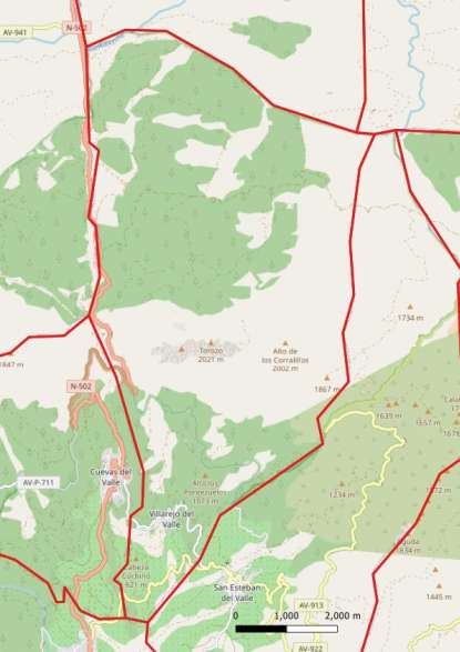 kaart Villarejo del Valle spanje