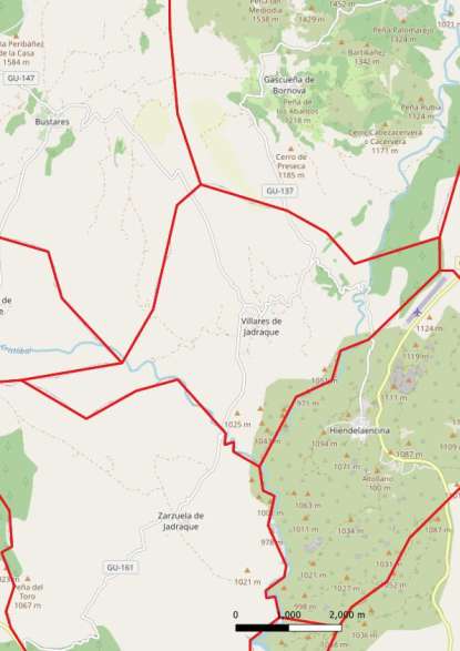 kaart Villares de Jadraque spanje