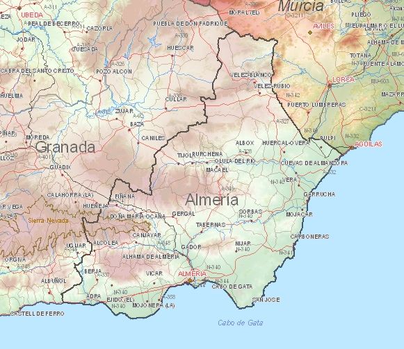 Toeristische kaart van Almería 