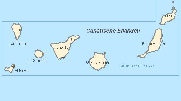 Toeristische kaart van Canarische Eilanden