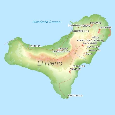 Toeristische kaart van El Hierro